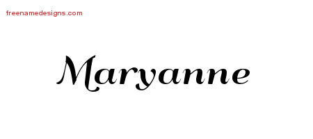 Maryanne Art Deco Name Tattoo Designs