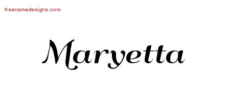 Maryetta Art Deco Name Tattoo Designs