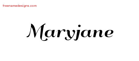 Art Deco Name Tattoo Designs Maryjane Printable - Free Name Designs