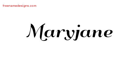 Maryjane Art Deco Name Tattoo Designs