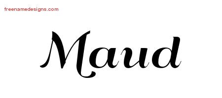 Maud Art Deco Name Tattoo Designs