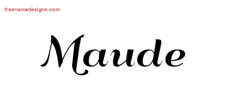 Maude Art Deco Name Tattoo Designs