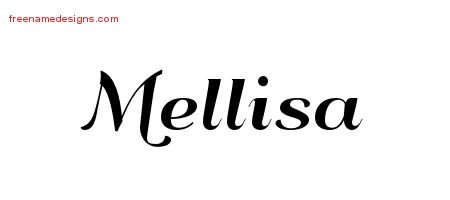 Mellisa Art Deco Name Tattoo Designs
