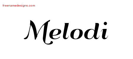 Melodi Art Deco Name Tattoo Designs
