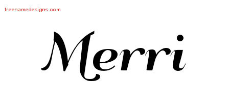 Merri Art Deco Name Tattoo Designs