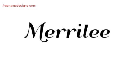 Merrilee Art Deco Name Tattoo Designs