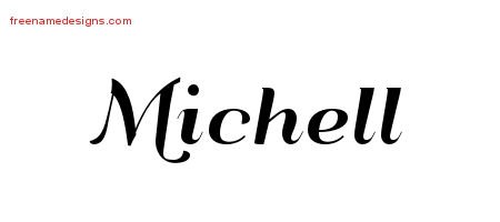 Michell Art Deco Name Tattoo Designs