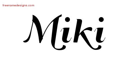 Miki Art Deco Name Tattoo Designs