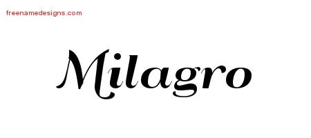 Milagro Art Deco Name Tattoo Designs