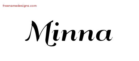 Minna Art Deco Name Tattoo Designs