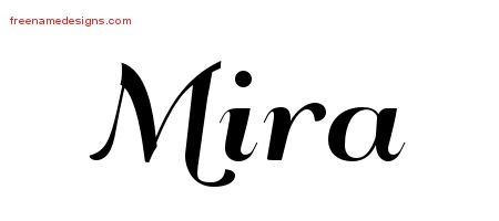 Mira Art Deco Name Tattoo Designs