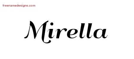 Mirella Art Deco Name Tattoo Designs