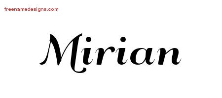 Mirian Art Deco Name Tattoo Designs