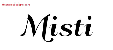 Misti Art Deco Name Tattoo Designs