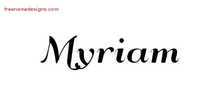 Myriam Art Deco Name Tattoo Designs