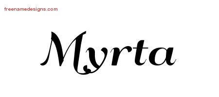 Myrta Art Deco Name Tattoo Designs