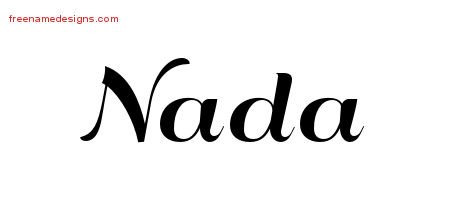 Nada Art Deco Name Tattoo Designs