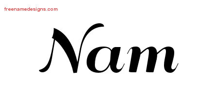 Nam Art Deco Name Tattoo Designs