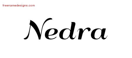 Nedra Art Deco Name Tattoo Designs