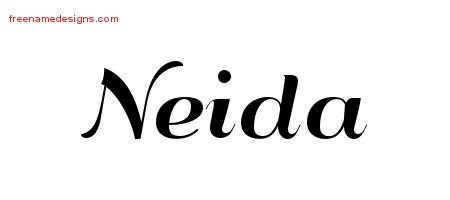 Neida Art Deco Name Tattoo Designs
