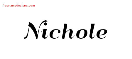 Art Deco Name Tattoo Designs Nichole Printable - Free Name Designs