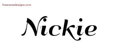 Nickie Art Deco Name Tattoo Designs