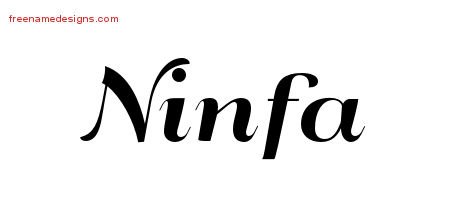 Ninfa Art Deco Name Tattoo Designs