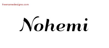 Nohemi Art Deco Name Tattoo Designs