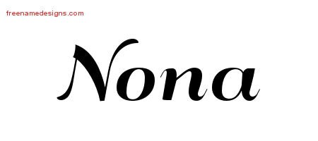 Nona Art Deco Name Tattoo Designs