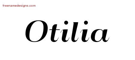 Otilia Art Deco Name Tattoo Designs