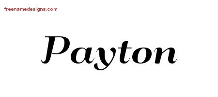 Payton Art Deco Name Tattoo Designs