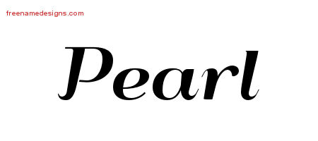 Pearl Art Deco Name Tattoo Designs