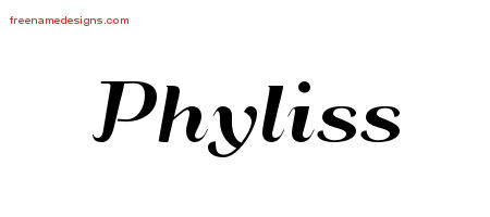Phyliss Art Deco Name Tattoo Designs