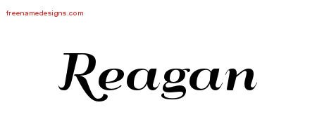 Reagan Art Deco Name Tattoo Designs