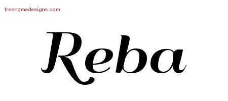Reba Art Deco Name Tattoo Designs