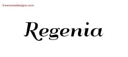 Regenia Art Deco Name Tattoo Designs
