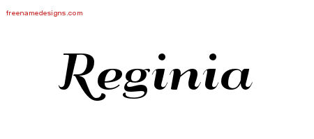 Reginia Art Deco Name Tattoo Designs