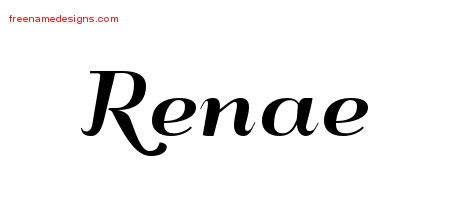 Renae Art Deco Name Tattoo Designs
