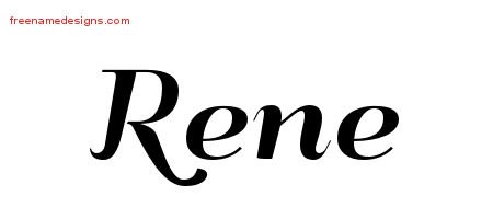 Rene Art Deco Name Tattoo Designs