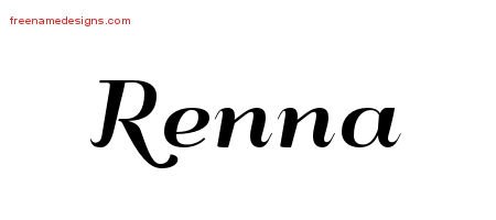 Renna Art Deco Name Tattoo Designs
