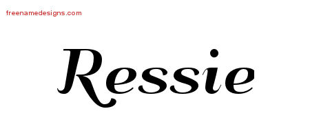 Ressie Art Deco Name Tattoo Designs