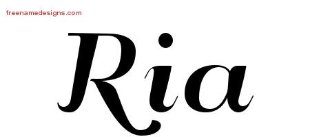 Ria Art Deco Name Tattoo Designs