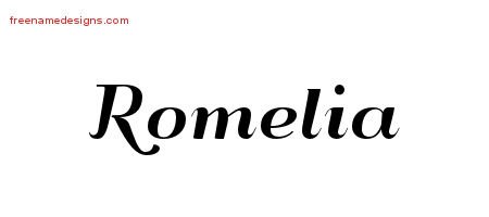 Romelia Art Deco Name Tattoo Designs