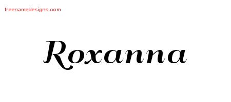 Roxanna Art Deco Name Tattoo Designs