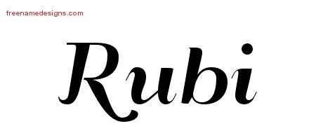 Rubi Art Deco Name Tattoo Designs