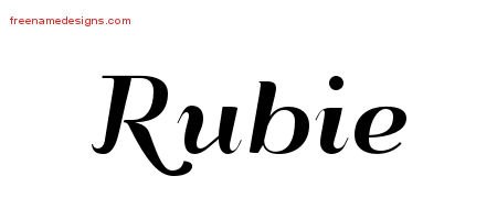 Rubie Art Deco Name Tattoo Designs