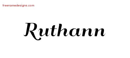 Ruthann Art Deco Name Tattoo Designs