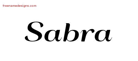 Sabra Art Deco Name Tattoo Designs