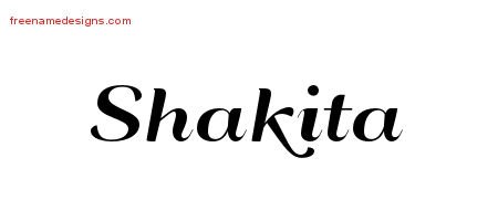 Shakita Art Deco Name Tattoo Designs