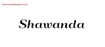 Shawanda Art Deco Name Tattoo Designs
